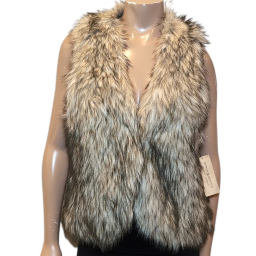 Ralph Lauren Denim & Supply Faux Fur Sleeveless Vest Plush Winter Size Small